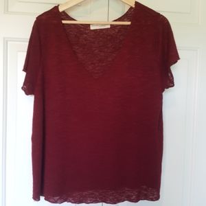 Red V-Neck Shirt